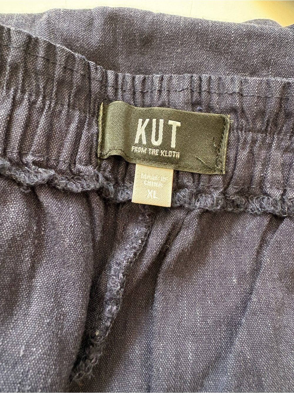 Kut from the Kloth Linen Blend Navy Pants XL - Picture 2 of 4